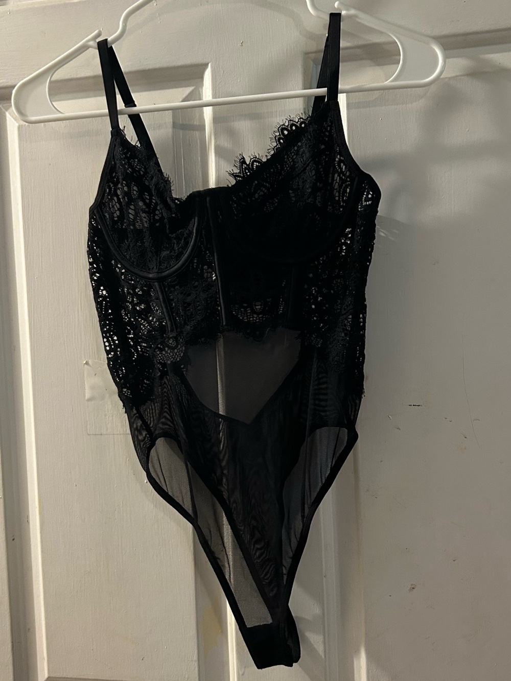 Anthropologie Black Lace & Mesh Bodysuit